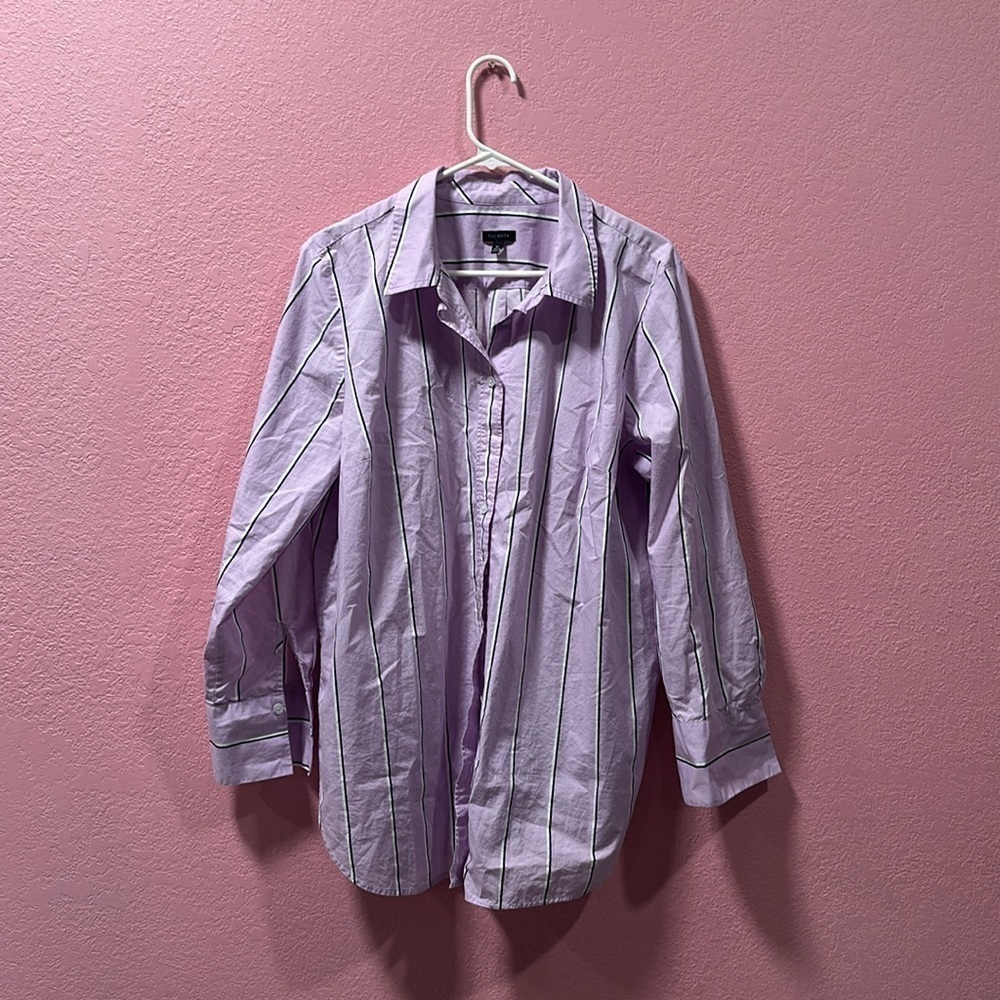 TALBOTS Men’s Purple Striped Casual Button Shirt Size XL